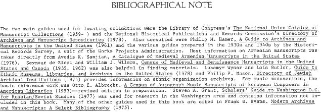 a sample entry for The Russian Empire and Soviet Union: a guide to manuscripts and archival materials in the United States