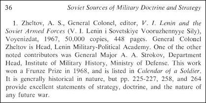 sample entry from Soviet Sources of Military Doctrine and Strategy
