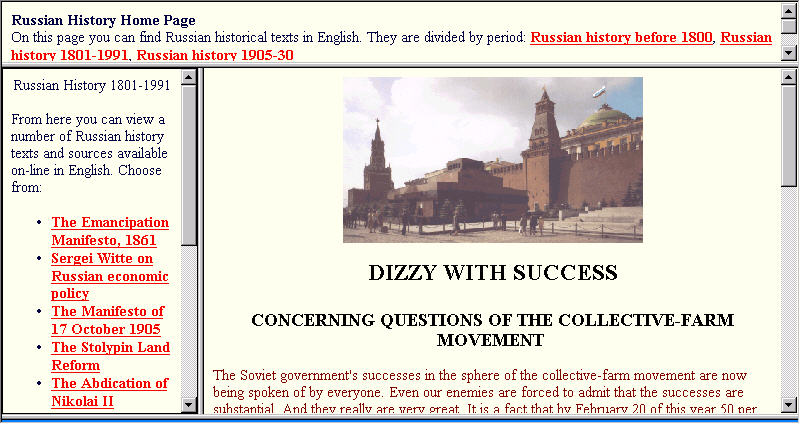 Russian History Home Page screenshot