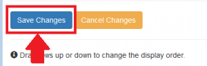 Two buttons, "Save Changes" on the left and "Cancel Changes" on the right.
